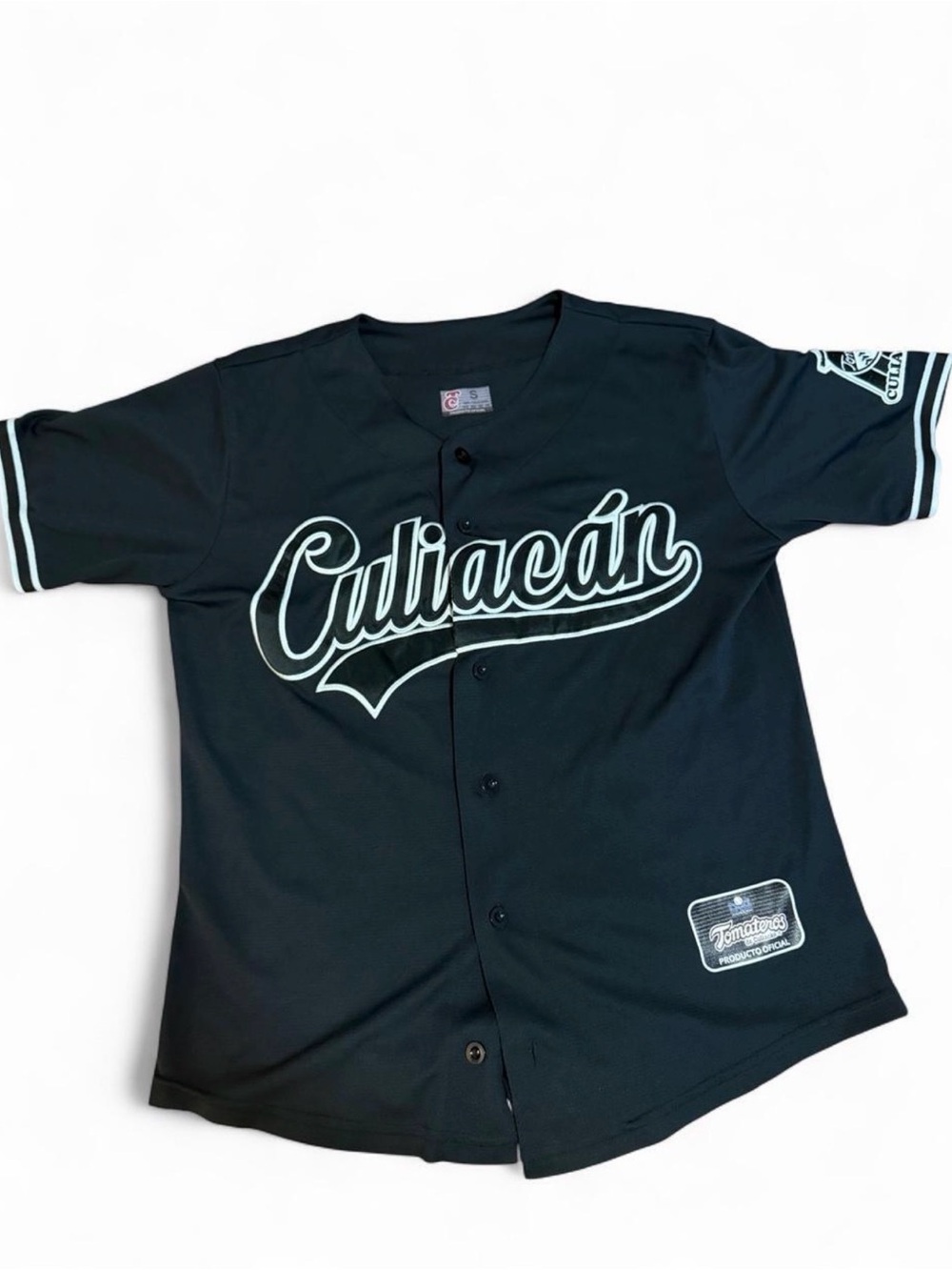 TC Black Culiacán Baseball Jersey with White Script